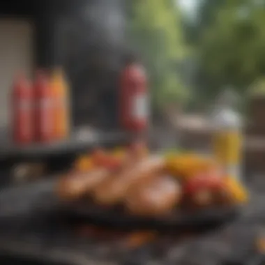 Safety First: Accessories for Secure Grilling Safety accessories including heat-resistant gloves and fire extinguishers.