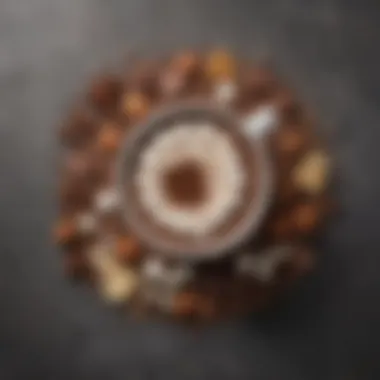 Artistic Ingredient Arrangement Ingredients for bariatric hot chocolate arranged artistically on a countertop