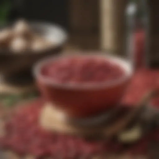 A vibrant display of red beans symbolizing bayou heritage