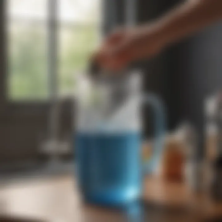 Maintenance tips illustrated for water filter pitchers.