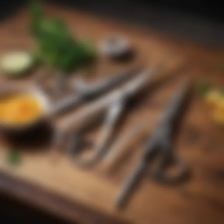 Variety of scissors suited for different kitchen tasks.