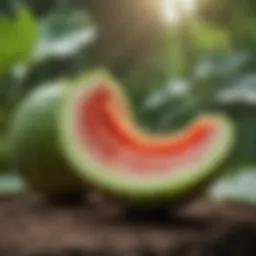 Bitter melon in a lush garden setting