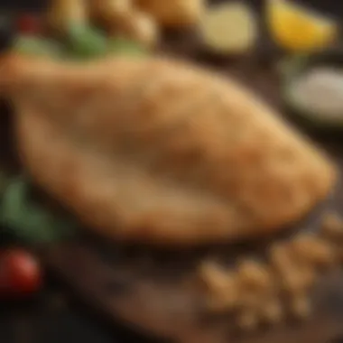 An array of breading ingredients including breadcrumbs, spices, and herbs