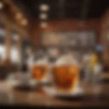 A Bubba Tea Experience in a Modern Café An assortment of bubba tea served in a stylish café setting