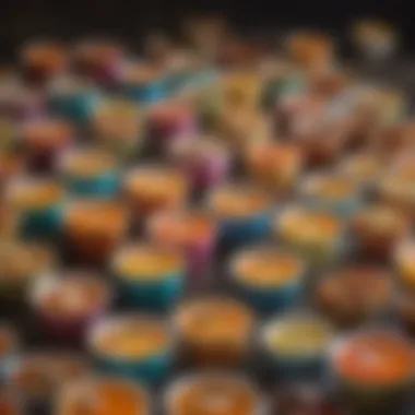 A Feast of Bubba Tea Flavors A vibrant display of various bubba tea flavors in colorful cups