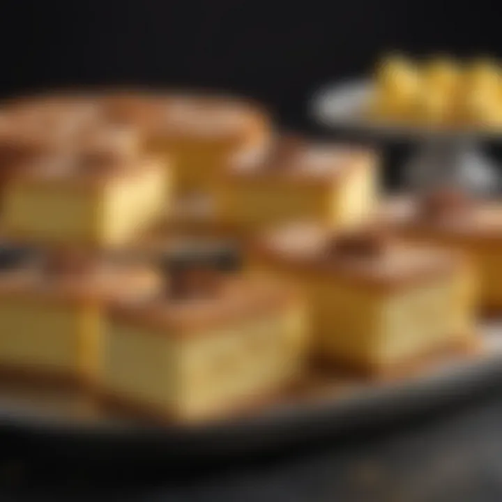 Creative variations of butter cake served on a platter