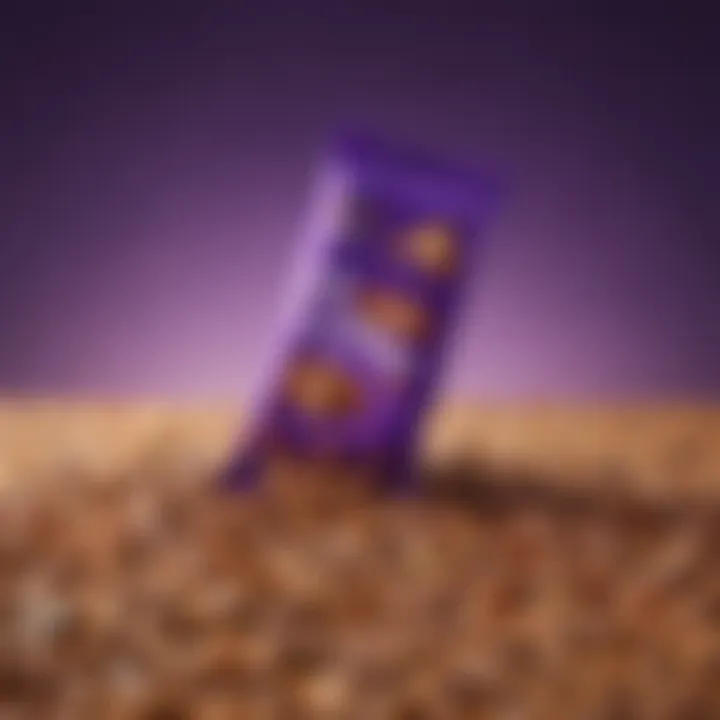 An artistic representation of Cadbury's Crunchy bar against a vibrant background