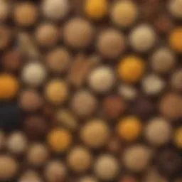 A vibrant display of assorted grains highlighting their carbohydrate content