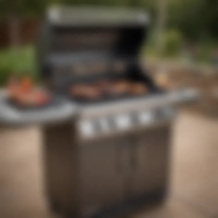 Char Broil three-burner grill showcasing sleek design and durable materials
