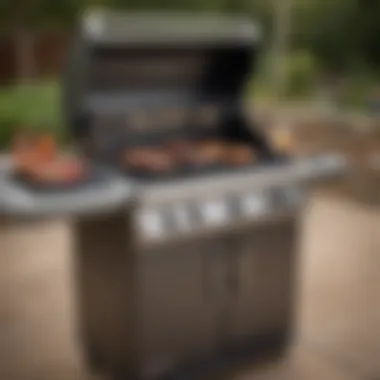 Sleek Design of Char Broil Three-Burner Grill Char Broil three-burner grill showcasing sleek design and durable materials