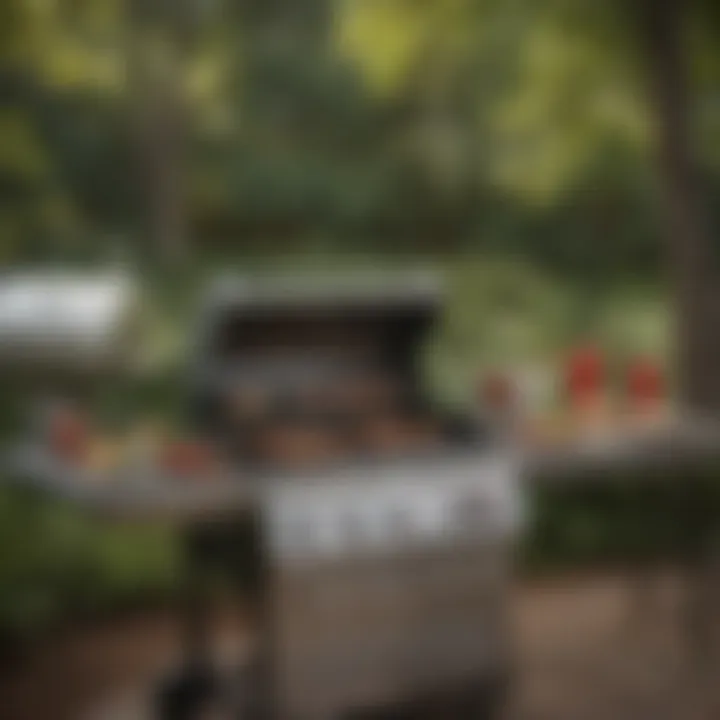 Maintenance tools and tips next to a well-kept Char Broil grill