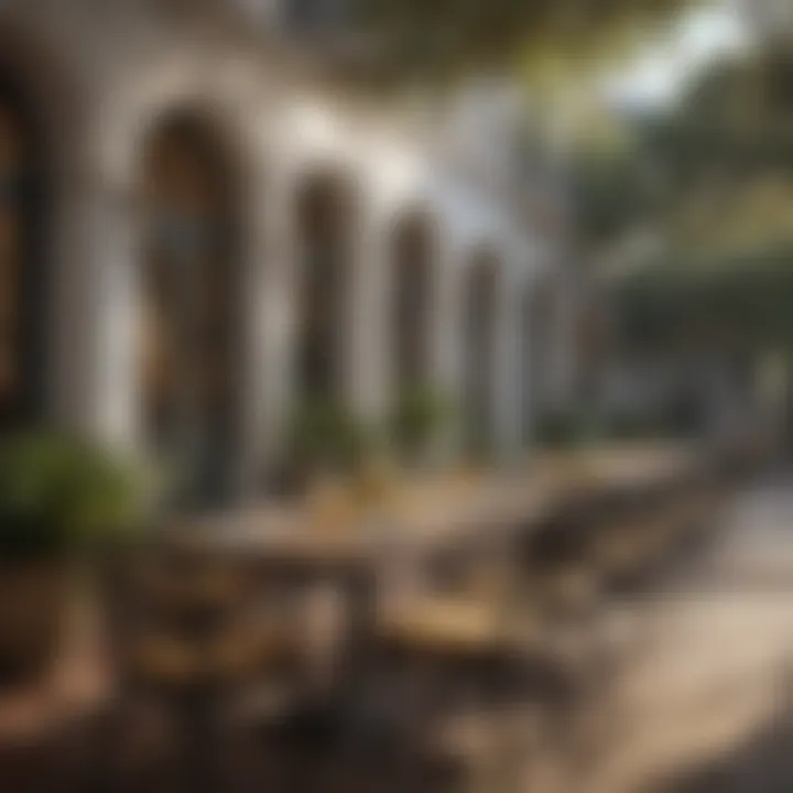 An inviting outdoor dining space at a renowned Charleston restaurant