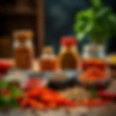Sourcing Quality Ingredients An artistic display of chili seasoning ingredients, emphasizing their sourcing