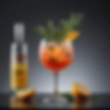 The Art of Garnishing Cocktails An elegantly crafted cocktail garnished with fresh herbs and citrus