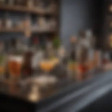 Essentials for the Modern Bartender A sophisticated bar setup featuring essential tools and glassware