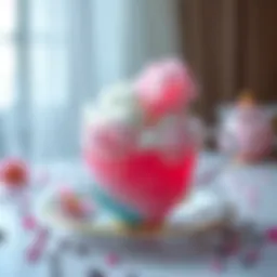 Colorful cotton candy tea in a whimsical tea cup