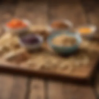 Healthy snack options displayed on a wooden table