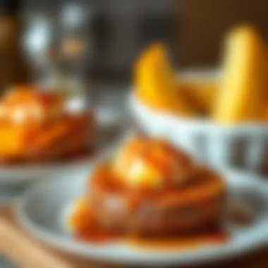 Sweet potato dessert with caramel drizzle