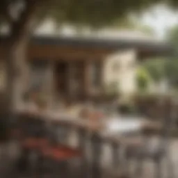 Charming outdoor dining setup at a San Antonio restaurant