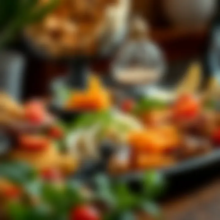 Culinary Diversity A beautifully arranged platter showcasing diverse global cuisines