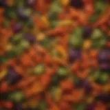 A vibrant array of air-fried vegetables showcasing color and texture.