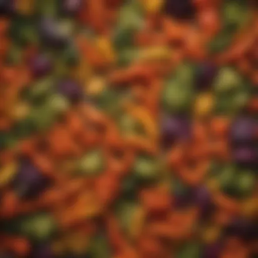 A vibrant array of air-fried vegetables showcasing color and texture.