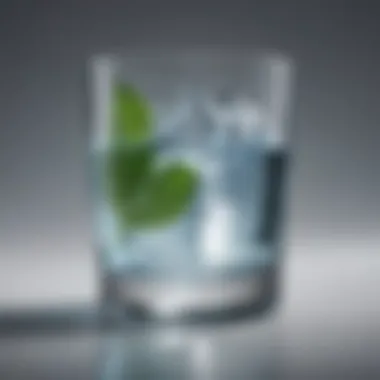 The Essence of Refreshing Clarity Crystal clear water in a glass with reflections