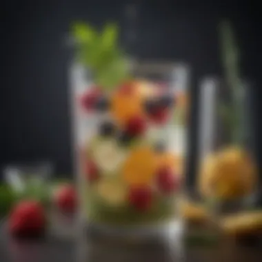 Artisan water infused with herbs and fruits