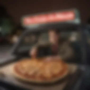 The Ultimate Convenience of Drive-Thru Dining A customer enjoying pizza in a car