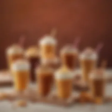 An assortment of Dunkin' caramel drinks highlighting their diverse flavors and enticing presentations.