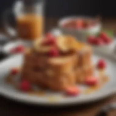 Exquisite French Toast Presentation An artful arrangement of French toast with innovative flavors