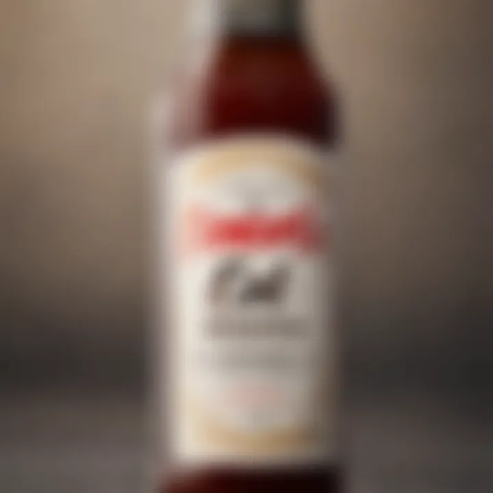 Close-up of eel sauce bottle showcasing its rich texture