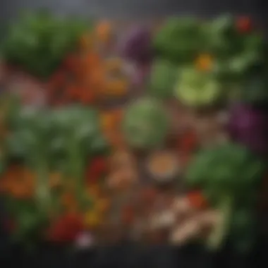 Nutritional Power of Plants An array of fresh vegetables and legumes with herbs, emphasizing the nutritional benefits of a plant-based diet.