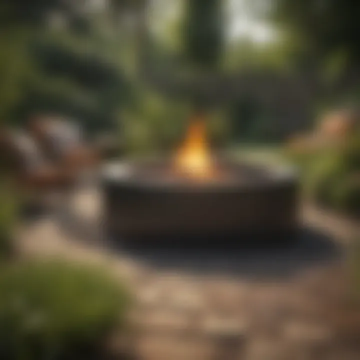 Firepit installed in a landscaped garden