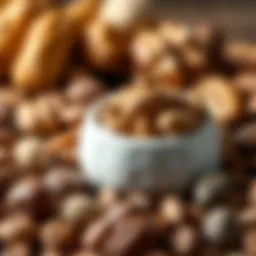 A visual representation of tryptophan-rich foods including nuts and seeds