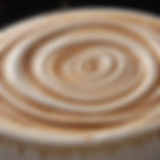 Close-up of rich French vanilla cappuccino foam art