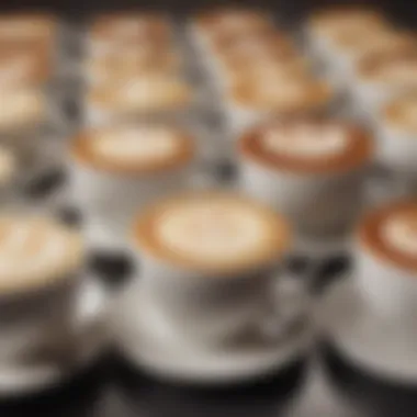 Elegant display of various French vanilla cappuccino variations