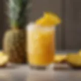 Vibrant cocktail featuring fresh pineapple slices