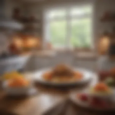 Culinary Creativity in a Cozy Kitchen A cozy kitchen scene filled with culinary creativity