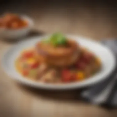 Exquisite International Cuisine A beautifully plated dish showcasing international flavors