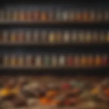 Artistic Arrangement of Spices Close-up of spices arranged artistically on a shelf