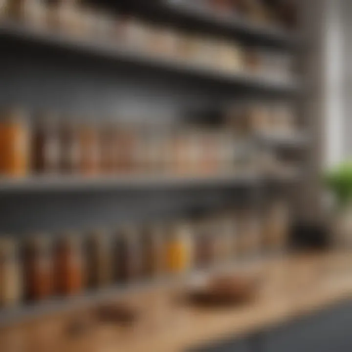 Diverse materials used in spice shelf construction