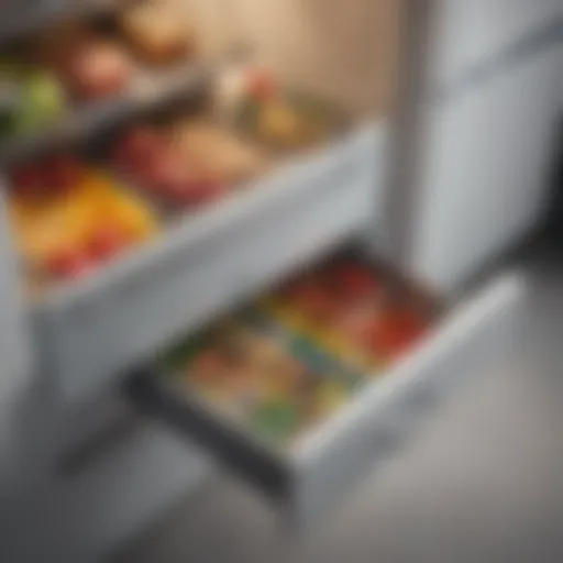 Modern Amazon fridge drawer highlighting organization features