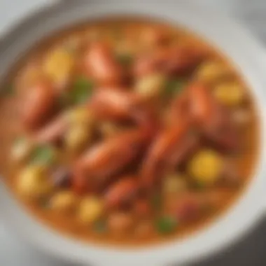 Louisiana Crawfish Étouffée A dish of Louisiana-style crawfish étouffée beautifully presented and seasoned