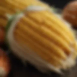 Close-up of giant kernel corn showcasing its size and texture