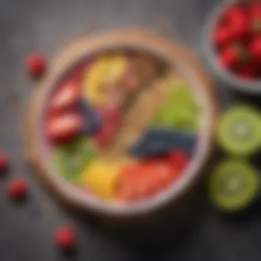 Vibrant Smoothie Bowl A vibrant smoothie bowl topped with fresh fruits and seeds
