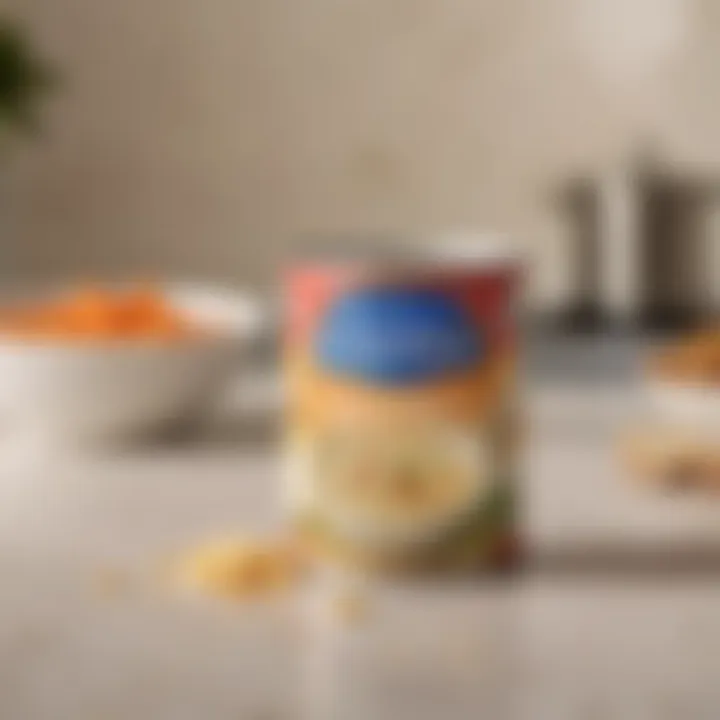 A can of gluten free cream of chicken soup on a kitchen countertop