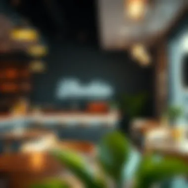 Contemporary Smoothie Café Ambiance Aesthetic interior of a smoothie café with modern design