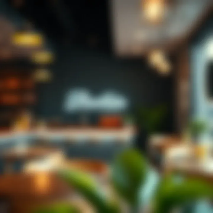 Contemporary Smoothie Café Ambiance Aesthetic interior of a smoothie café with modern design