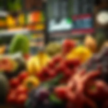 Fresh Produce Selection at Smoothie Café Variety of fresh fruits and vegetables arranged artistically